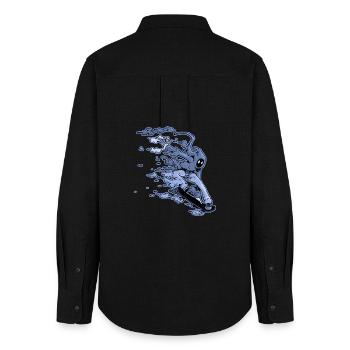 Cloud Skater in Melon Grab - Frauen Oxford Hemd - Schwarz - Hinten - AI Model Female 172 light (172cm)