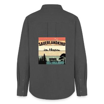 Sauerlandkind im Herzen - Frauen Oxford Hemd - Anthrazit - Hinten - AI Model Female 172 light (172cm)