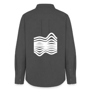 Waves Pattern - Women's Oxford Shirt - anthracite - Back - AI Model Female 172 light (172cm)