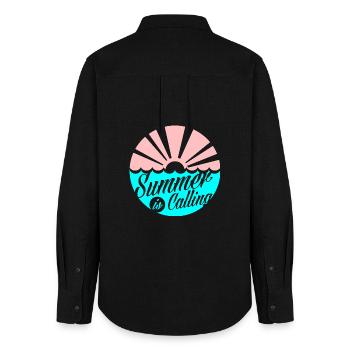 Summer Calling Sunset Splash - Women's Oxford Shirt - black - Back - AI Model Female 172 light (172cm)
