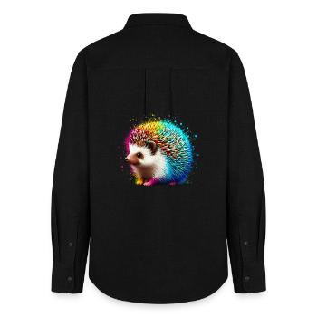 Hedgehog - Women's Oxford Shirt - black - Back - AI Model Female 172 light (172cm)