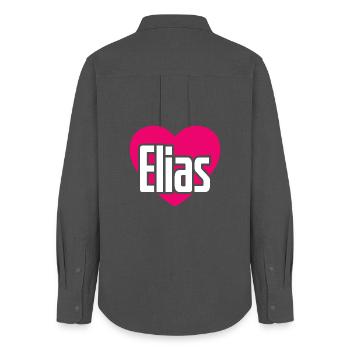 J’aime Elias Pink Heart J’aime Elias - Chemise Oxford Femme - charbon - Dos - AI Model Female 172 light (172cm)