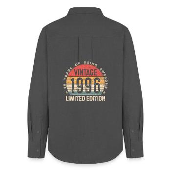 Vintage 1996 Limited Edition 30-Year-Old 30th Bday - Women's Oxford Shirt - anthracite - Back - AI Model Female 172 light (172cm)