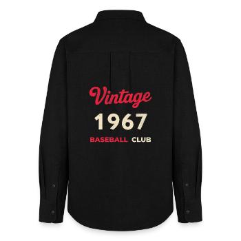 Vintage 1967 – Baseball Club Retro Geburtsjahr - Frauen Oxford Hemd - Schwarz - Hinten - AI Model Female 172 light (172cm)