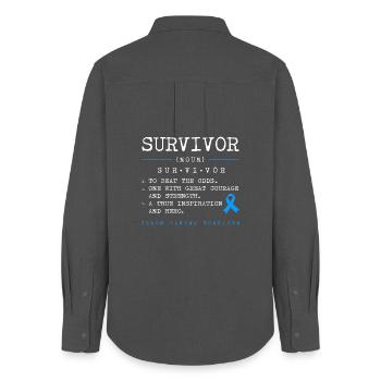 Colon, Cancer, Large Intestine - Women's Oxford Shirt - anthracite - Back - AI Model Female 172 light (172cm)