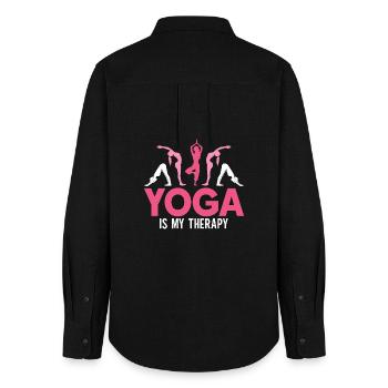 Yoga Meditation Training Yoga Lover Yoga Class - Women's Oxford Shirt - black - Back - AI Model Female 172 light (172cm)