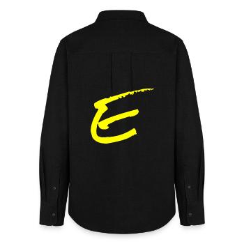Buchstabe E - Frauen Oxford Hemd - Schwarz - Hinten - AI Model Female 172 light (172cm)
