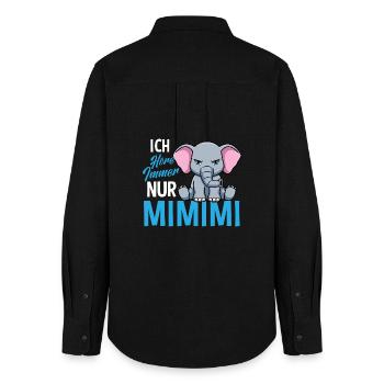 Ich Höre Immer Nur Ein Mimimi Elefant - Frauen Oxford Hemd - Schwarz - Hinten - AI Model Female 172 light (172cm)