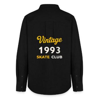 Cadeau vintage de l’année de naissance rétro du Skate Club 1993 - Chemise Oxford Femme - noir - Dos - AI Model Female 172 light (172cm)