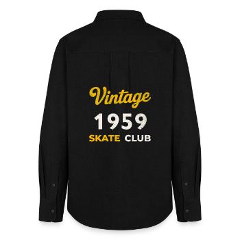 Cadeau vintage de l’année rétro de naissance du Skate Club 1959 - Chemise Oxford Femme - noir - Dos - AI Model Female 172 light (172cm)