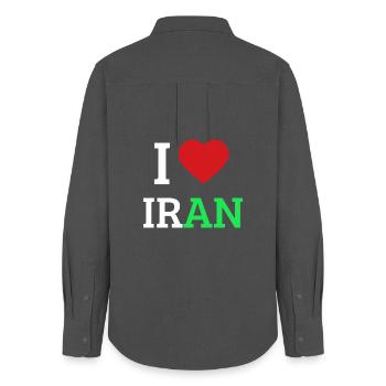 I love Iran - I Heart Iran Pride Tee - Women's Oxford Shirt - anthracite - Back - AI Model Female 172 light (172cm)