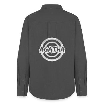 First name Agatha - Women's Oxford Shirt - anthracite - Back - AI Model Female 172 light (172cm)