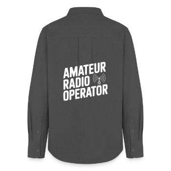Amateur Radio Operator - Women's Oxford Shirt - anthracite - Back - AI Model Female 172 light (172cm)