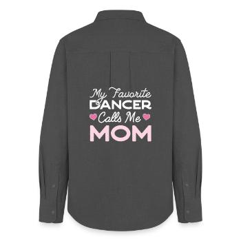 My Favorite Dancer Calls Me Mom - Women's Oxford Shirt - anthracite - Back - AI Model Female 172 light (172cm)