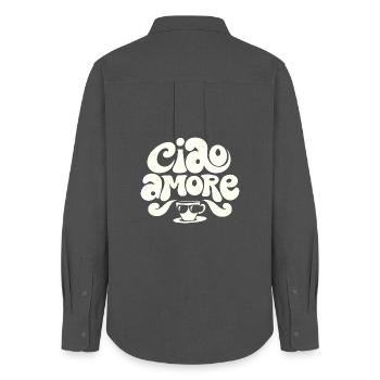 Ciao Amore Cappuccino - Chemise Oxford Femme - charbon - Dos - AI Model Female 172 light (172cm)
