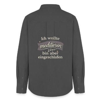 I wanted to meditate, but I fell asleep - Women's Oxford Shirt - anthracite - Back - AI Model Female 172 light (172cm)