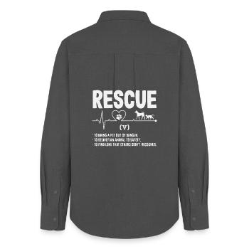 Animal Rescue Heart Palpitations Scolding Help Love - Women's Oxford Shirt - anthracite - Back - AI Model Female 172 light (172cm)