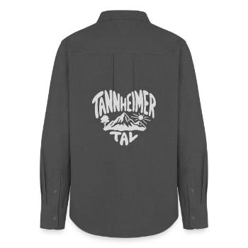 Tannheimer Tal Herz and Typo - Women's Oxford Shirt - anthracite - Back - AI Model Female 172 light (172cm)