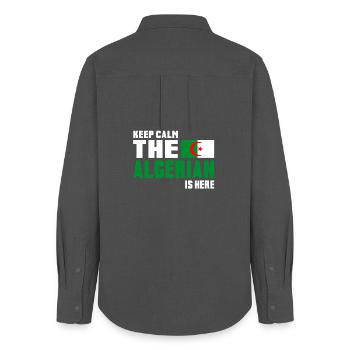 Keep calm Algerien / Geschenk Flagge Nordafrika - Frauen Oxford Hemd - Anthrazit - Hinten - AI Model Female 172 light (172cm)
