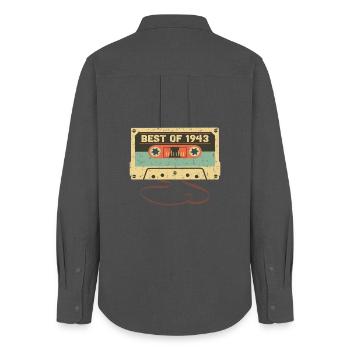 Best of 1943 80th birthday Awesome 80 years old - Women's Oxford Shirt - anthracite - Back - AI Model Female 172 light (172cm)