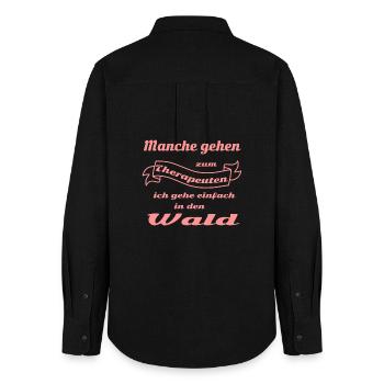 Therapie Spruchband - Frauen Oxford Hemd - Schwarz - Hinten - AI Model Female 172 light (172cm)