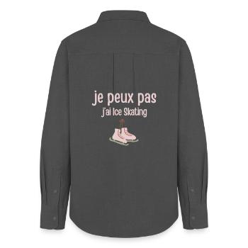 je peux pas j’ai Skating - Chemise Oxford Femme - charbon - Dos - AI Model Female 172 light (172cm)