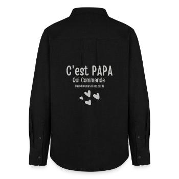 C'est Papa Qui Commande Quand Maman Absente - Chemise Oxford Femme - noir - Dos - AI Model Female 172 light (172cm)