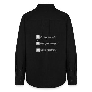Control Alt Delete Mental Health Positivity - Women's Oxford Shirt - black - Back - AI Model Female 172 light (172cm)