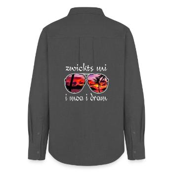 zwickts mi i moa i dram, holiday feeling, dialect - Women's Oxford Shirt - anthracite - Back - AI Model Female 172 light (172cm)