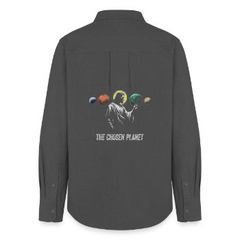 The Chosen Planet Artistic Design - Women's Oxford Shirt - anthracite - Back - AI Model Female 172 light (172cm)