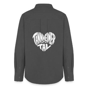 Tannheimer Tal Heart Shape Mountain Logo - Women's Oxford Shirt - anthracite - Back - AI Model Female 172 light (172cm)