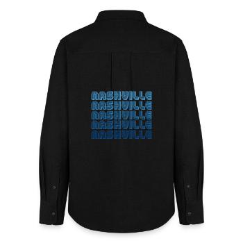 Nashville Tennessee Typography - Women's Oxford Shirt - black - Back - AI Model Female 172 light (172cm)