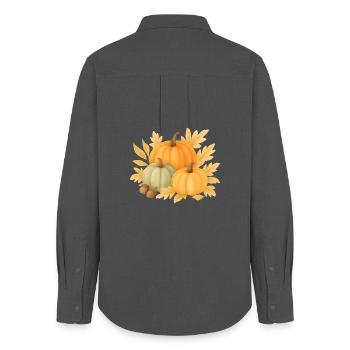 Autumn pumpkins - Women's Oxford Shirt - anthracite - Back - AI Model Female 172 light (172cm)