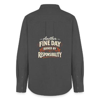Another Fine Day Ruined by Responsibility - Women's Oxford Shirt - anthracite - Back - AI Model Female 172 light (172cm)