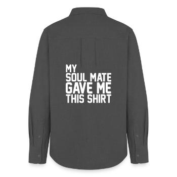 My Soul Mate Gave Me This Shirt Funny Couple - Women's Oxford Shirt - anthracite - Back - AI Model Female 172 light (172cm)
