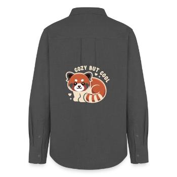 Câlin Panda Rouge MIGNON MAIS COOL - Chemise Oxford Femme - charbon - Dos - AI Model Female 172 light (172cm)