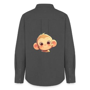 Macaque Macaque - Women's Oxford Shirt - anthracite - Back - AI Model Female 172 light (172cm)