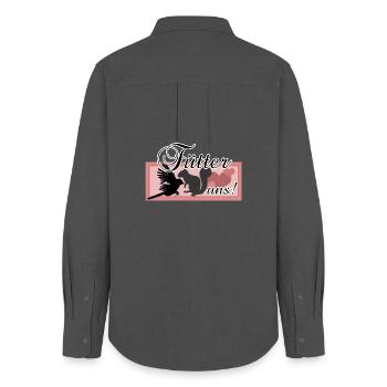Füttern Wildtiere Tiere Eichhörnchen Vögel Spruch - Frauen Oxford Hemd - Anthrazit - Hinten - AI Model Female 172 light (172cm)