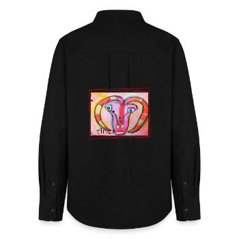 Aries Rainbow Celestial Art - Women's Oxford Shirt - black - Back - AI Model Female 172 light (172cm)