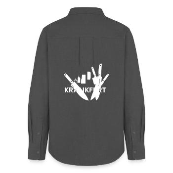 Frankfurt = Krankfurt - Women's Oxford Shirt - anthracite - Back - AI Model Female 172 light (172cm)