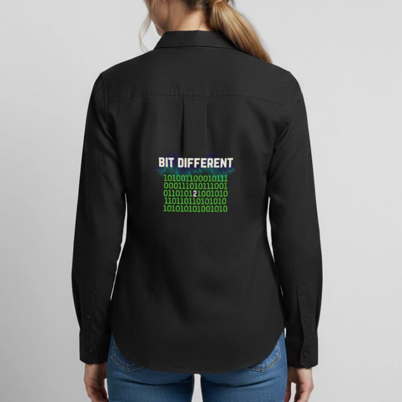 Bit Different - Nerdy Binary Error Design Women's Oxford Shirt