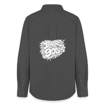 Back to the 90s Graffiti - Women's Oxford Shirt - anthracite - Back - AI Model Female 172 light (172cm)