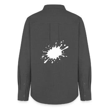 Tintenfleck Explosion - Frauen Oxford Hemd - Anthrazit - Hinten - AI Model Female 172 light (172cm)