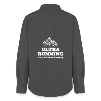 Ultra Running is an Endless Journey - Women's Oxford Shirt - anthracite - Back - AI Model Female 172 light (172cm)