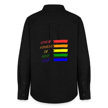 Bunte Friedensbotschaft T-Shirt - Frauen Oxford Hemd - Schwarz - Hinten - AI Model Female 172 light (172cm)