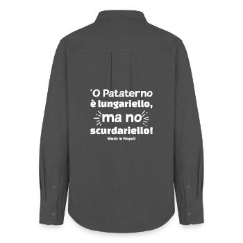 T-shirt Naples proverbe napolitain ou pataterno - Chemise Oxford Femme - charbon - Dos - AI Model Female 172 light (172cm)