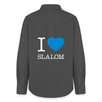 I LOVE SLALOM - Women's Oxford Shirt - anthracite - Back - AI Model Female 172 light (172cm)