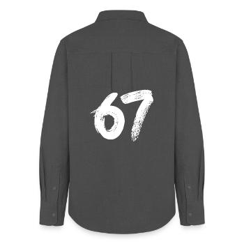 67 White Paint - Women's Oxford Shirt - anthracite - Back - AI Model Female 172 light (172cm)