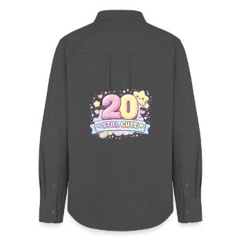 Pastel 20 Toujours mignonne design - Chemise Oxford Femme - charbon - Dos - AI Model Female 172 light (172cm)