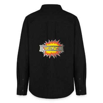 Lebe schnell - Frauen Oxford Hemd - Schwarz - Hinten - AI Model Female 172 light (172cm)